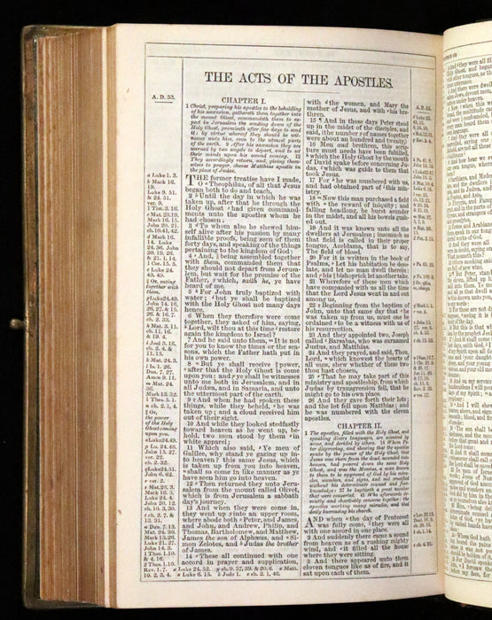 1866 Rare Book bound by Watkins - HOLY BIBLE,  OLD AND NEW TESTAMENTS. Clasp.