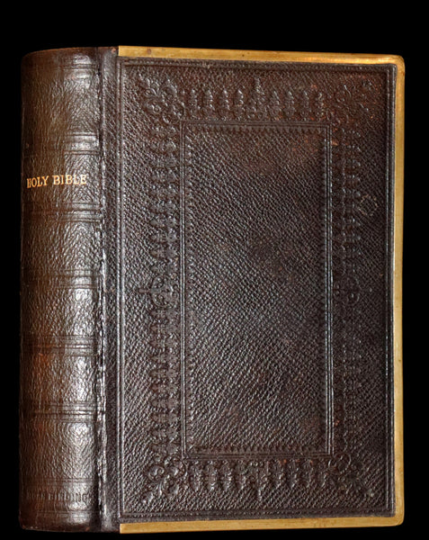 1866 Rare Book bound by Watkins - HOLY BIBLE,  OLD AND NEW TESTAMENTS. Clasp.