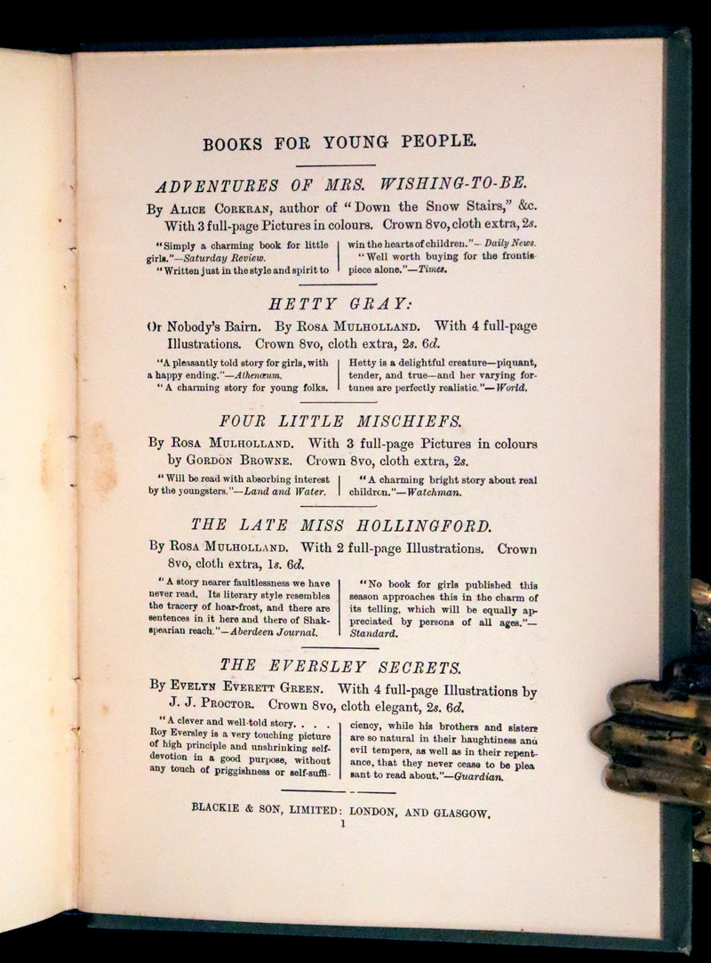 1886 Scarce Edition - Down the Snow Stairs by Alice Corkran illustrated by Gordon Browne.