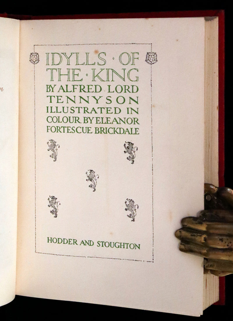 1911 Rare Edition Illustrated by Pre-Raphaelite Eleanor Fortescue Brickdale - Idylls of the  King Arthur.
