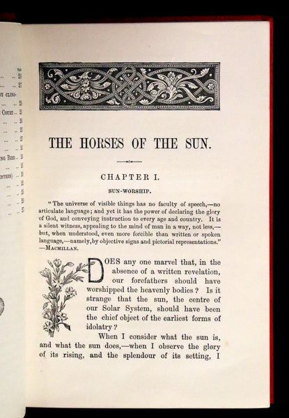 1890 Scarce Victorian Book - The Horses of the Sun, Their Mystery and Their Mission by James Crowther.