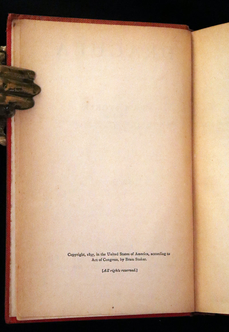 1913 Rare Edition - DRACULA by Bram Stoker, a Gothic Vampire Story.