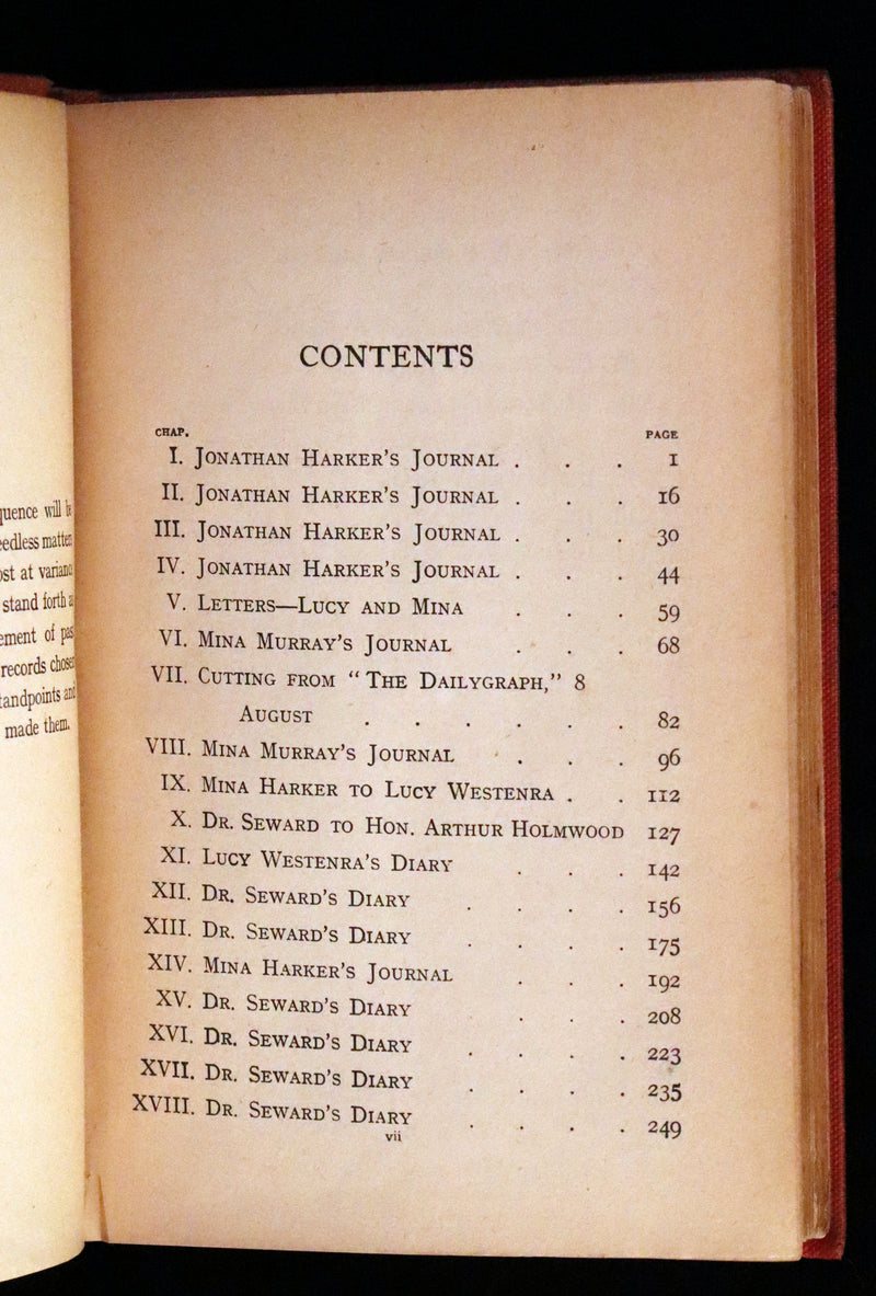 1913 Rare Edition - DRACULA by Bram Stoker, a Gothic Vampire Story.