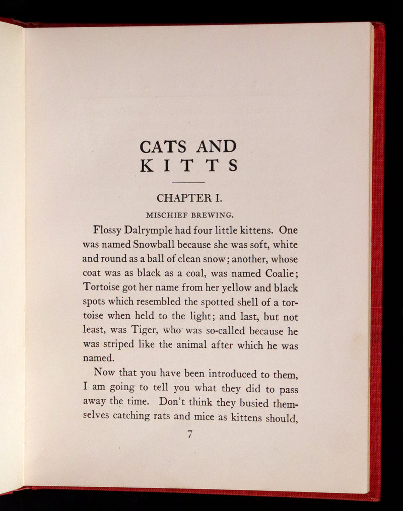 1908 Scarce 1stEd with Dust Jacket - Cats and Kitts by Frances Trego Montgomery illustrated by Hugo Von Hofsten.