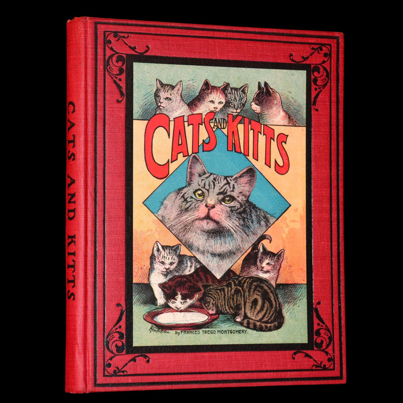 1908 Scarce 1stEd with Dust Jacket - Cats and Kitts by Frances Trego Montgomery illustrated by Hugo Von Hofsten.