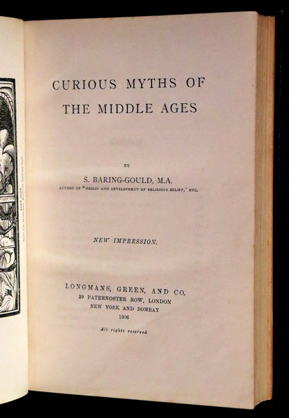 1906 Rare Book - Curious Myths of the Middle Ages by Sabine Baring-Gould.