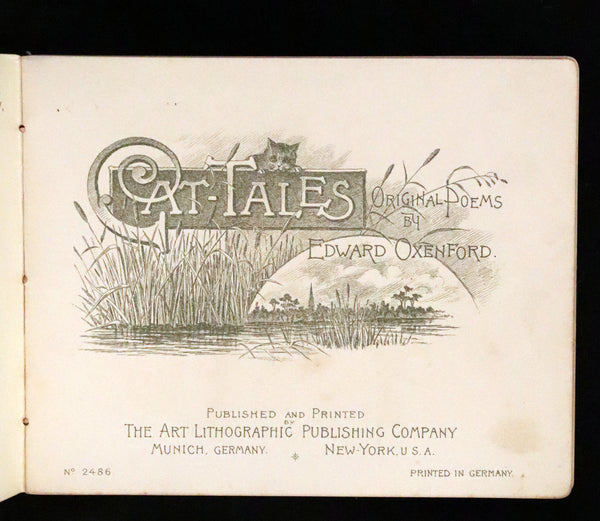 1890 Scarce Victorian Book ~ Cat-Tales, Original Poems by Edward Oxenford.