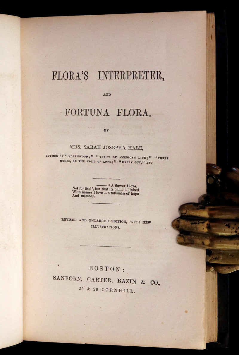 1848 Rare Floriography Book ~ Flora's Interpreter and Fortuna Flora by Sarah Josepha Hale.