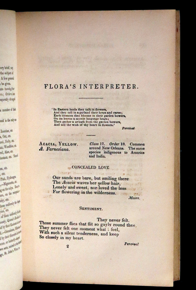 1848 Rare Floriography Book ~ Flora's Interpreter and Fortuna Flora by Sarah Josepha Hale.