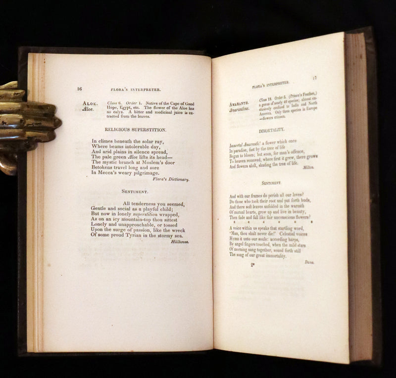 1848 Rare Floriography Book ~ Flora's Interpreter and Fortuna Flora by Sarah Josepha Hale.