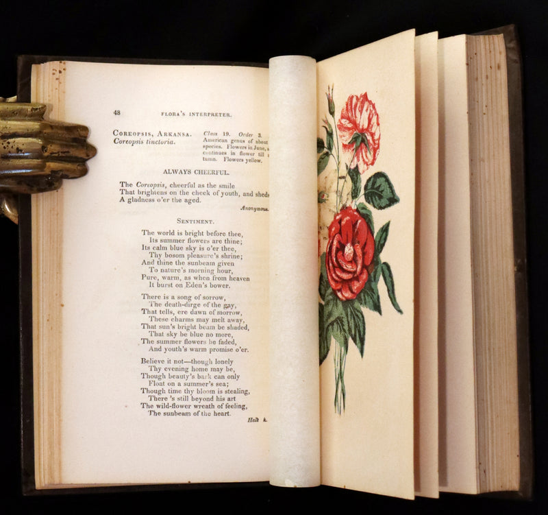 1848 Rare Floriography Book ~ Flora's Interpreter and Fortuna Flora by Sarah Josepha Hale.