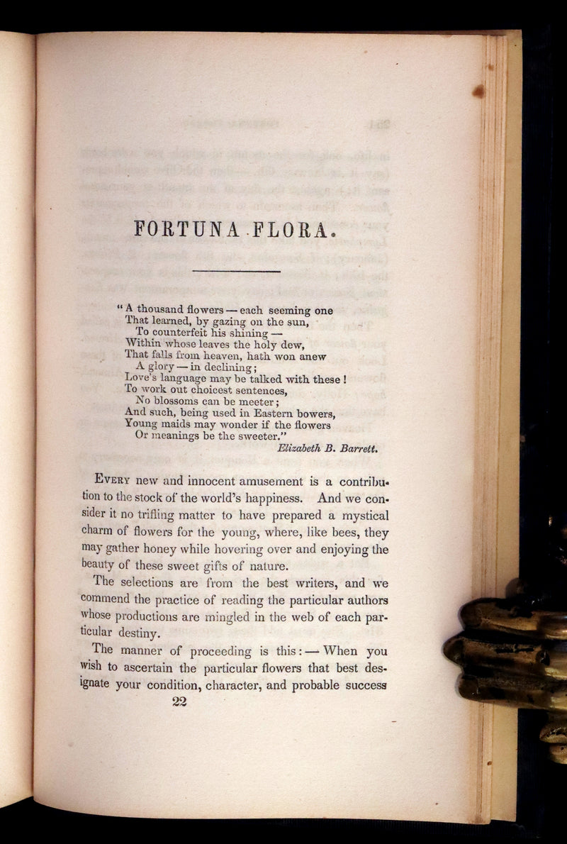 1848 Rare Floriography Book ~ Flora's Interpreter and Fortuna Flora by Sarah Josepha Hale.