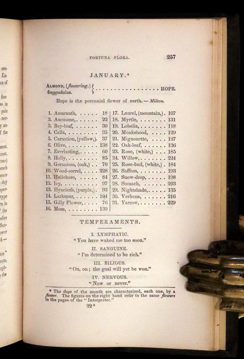 1848 Rare Floriography Book ~ Flora's Interpreter and Fortuna Flora by Sarah Josepha Hale.