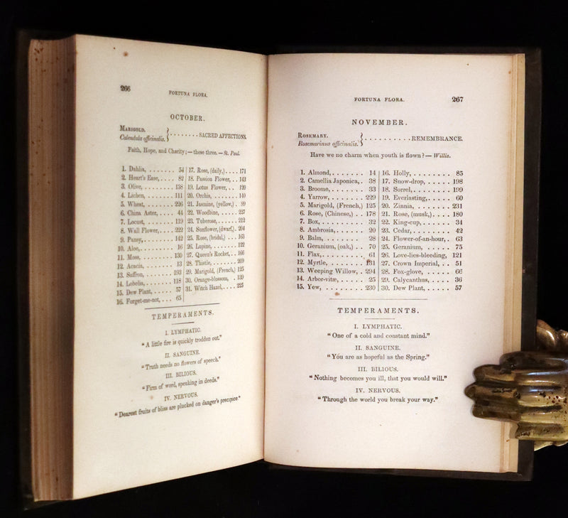 1848 Rare Floriography Book ~ Flora's Interpreter and Fortuna Flora by Sarah Josepha Hale.