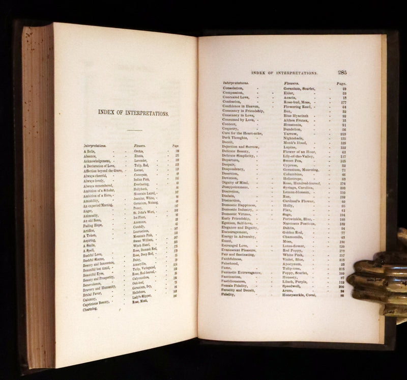 1848 Rare Floriography Book ~ Flora's Interpreter and Fortuna Flora by Sarah Josepha Hale.
