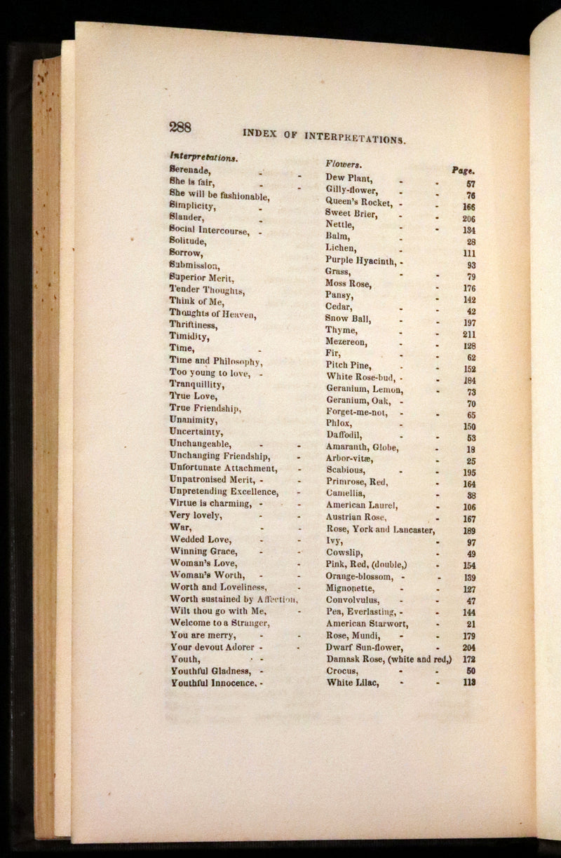 1848 Rare Floriography Book ~ Flora's Interpreter and Fortuna Flora by Sarah Josepha Hale.