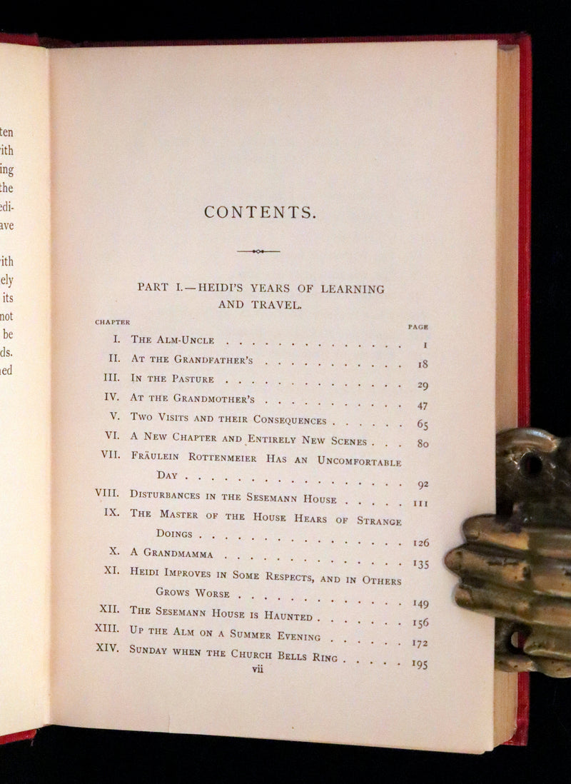 1899 Rare Book - HEIDI, A Little Swiss Girl's City and Mountain Life by Johanna Spyri.