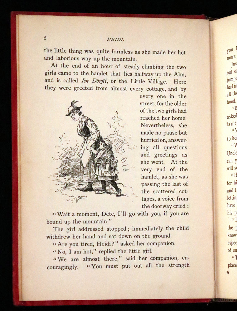 1899 Rare Book - HEIDI, A Little Swiss Girl's City and Mountain Life by Johanna Spyri.
