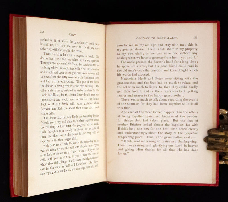 1899 Rare Book - HEIDI, A Little Swiss Girl's City and Mountain Life by Johanna Spyri.