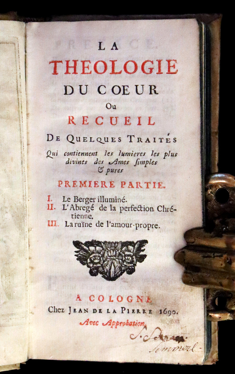 1690 Scarce French Vellum Book - Theology of the Heart - Le Theologie du Coeur by Pierre Poiret.