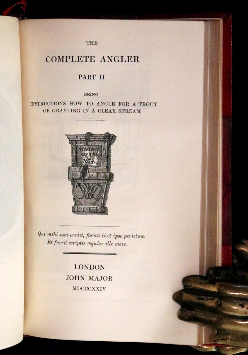 1904 Rare facsimile Book in a Root & Son Binding - The Complete Angler by Izaak Walton and Charles Cotton.