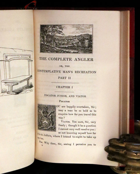 1904 Rare facsimile Book in a Root & Son Binding - The Complete Angler by Izaak Walton and Charles Cotton.