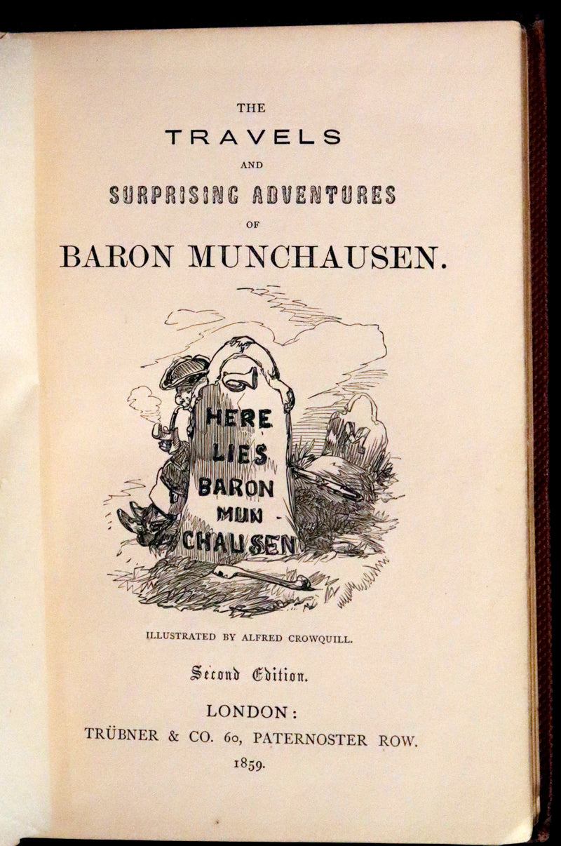 1859 Rare Edition - Travels & Adventures of Baron Munchausen, Extra-Illustrated.