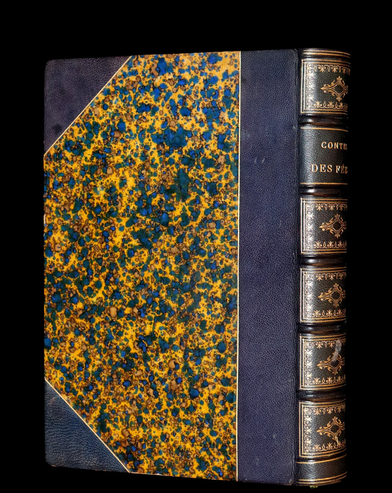 1870 Scarce French Book - Fairy Tales, Contes des Fees by Perrault, Mme d'Aulnoy, and others.