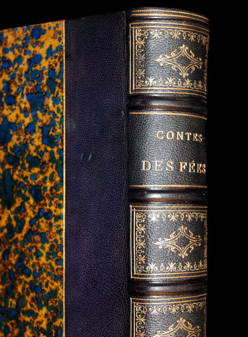 1870 Scarce French Book - Contes des Fees, Fairy Tales by Perrault, Mme d'Aulnoy, Hamilton, Mme Leprince de Beaumont.
