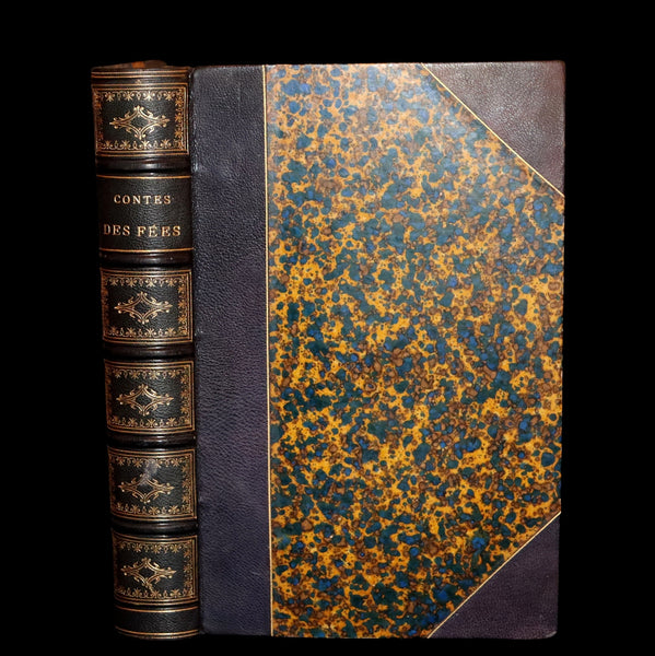 1870 Scarce French Book - Fairy Tales, Contes des Fees by Perrault, Mme d'Aulnoy, and others.