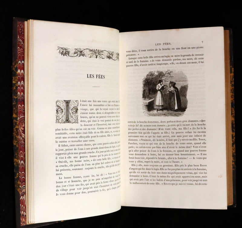 1870 Scarce French Book - Contes des Fees, Fairy Tales by Perrault, Mme d'Aulnoy, Hamilton, Mme Leprince de Beaumont.