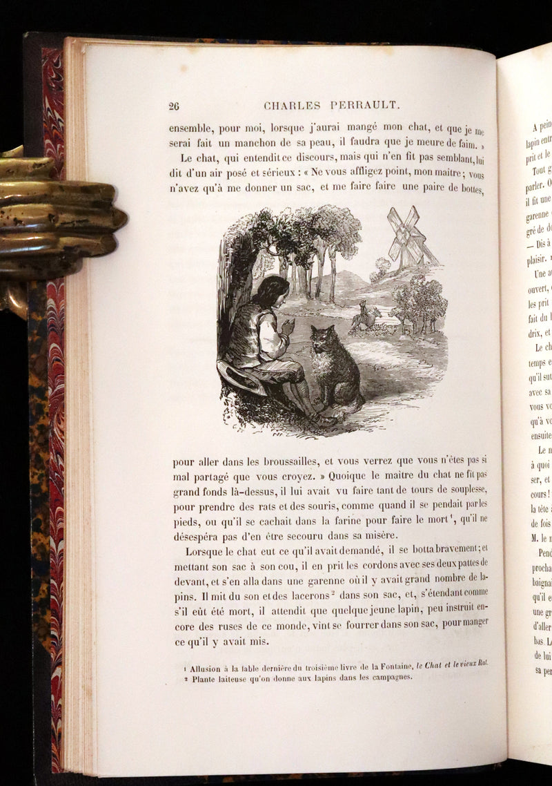 1870 Scarce French Book - Fairy Tales, Contes des Fees by Perrault, Mme d'Aulnoy, and others.