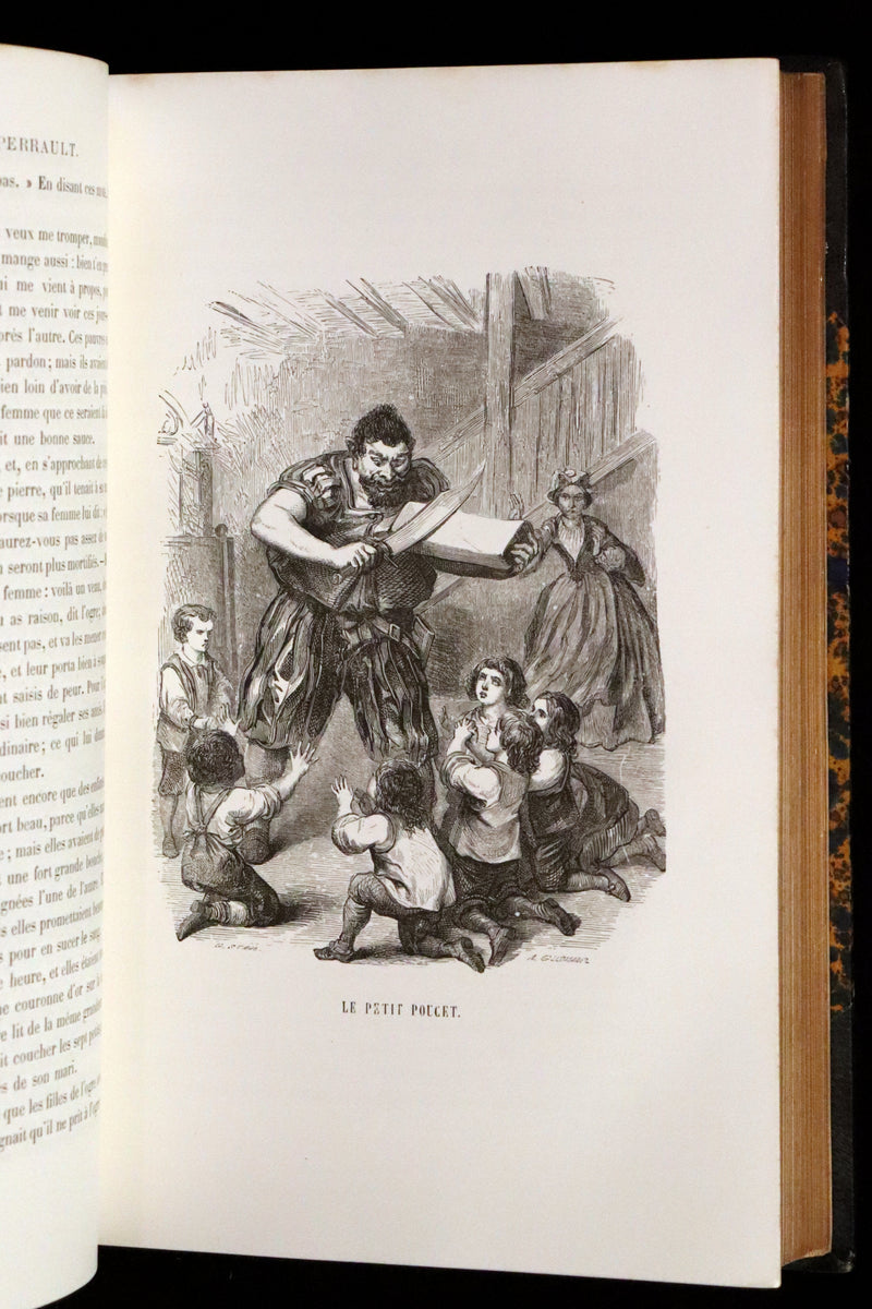 1870 Scarce French Book - Fairy Tales, Contes des Fees by Perrault, Mme d'Aulnoy, and others.