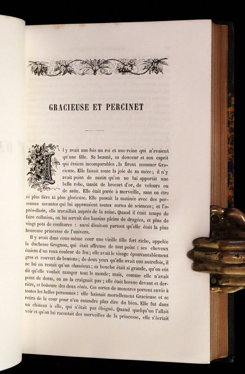 1870 Scarce French Book - Contes des Fees, Fairy Tales by Perrault, Mme d'Aulnoy, Hamilton, Mme Leprince de Beaumont.