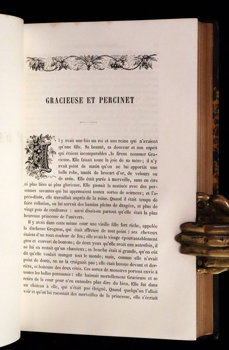 1870 Scarce French Book - Fairy Tales, Contes des Fees by Perrault, Mme d'Aulnoy, and others.
