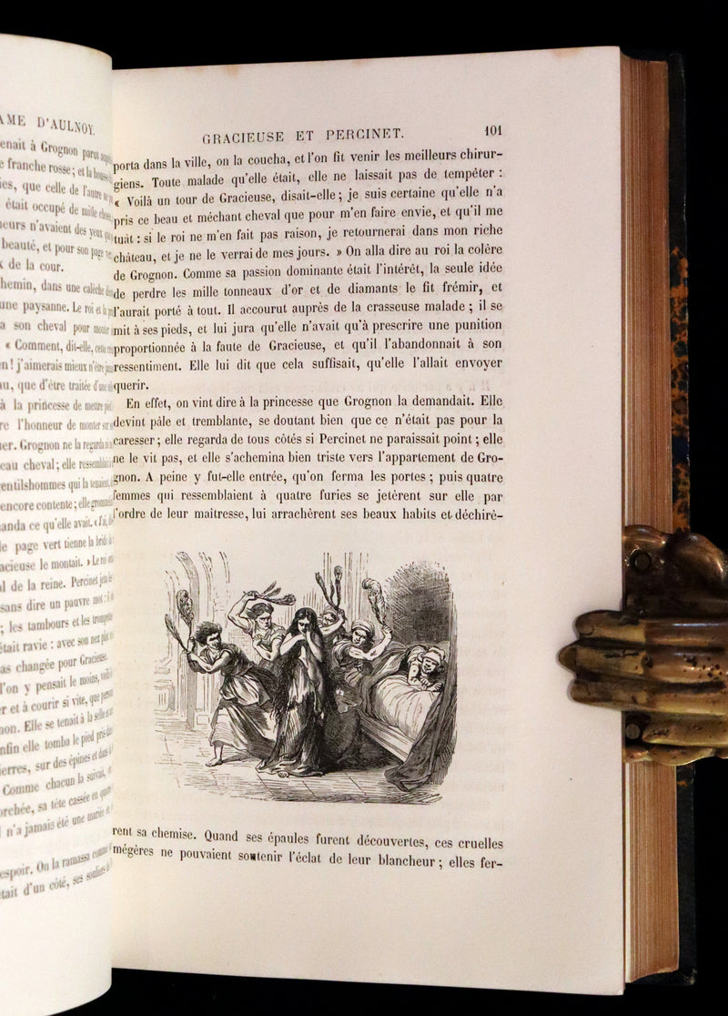 1870 Scarce French Book - Contes des Fees, Fairy Tales by Perrault, Mme d'Aulnoy, Hamilton, Mme Leprince de Beaumont.