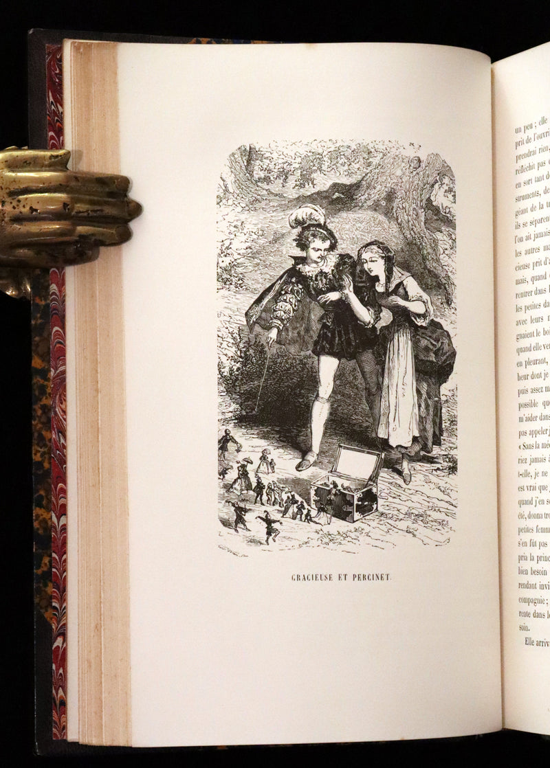 1870 Scarce French Book - Fairy Tales, Contes des Fees by Perrault, Mme d'Aulnoy, and others.