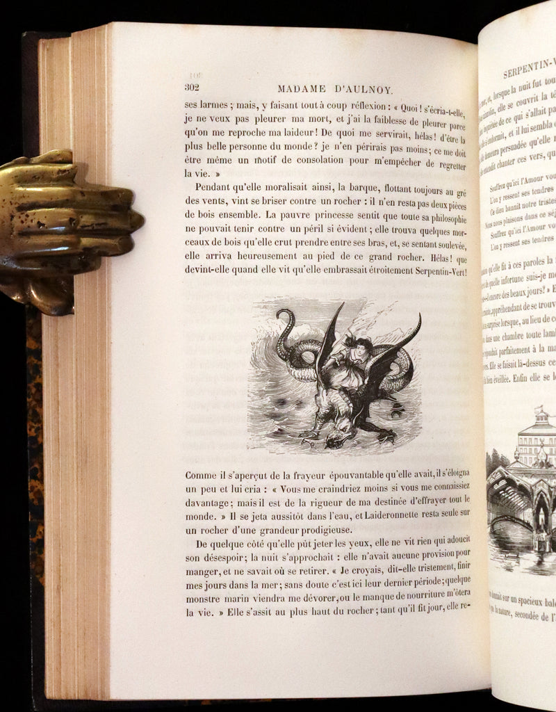 1870 Scarce French Book - Contes des Fees, Fairy Tales by Perrault, Mme d'Aulnoy, Hamilton, Mme Leprince de Beaumont.