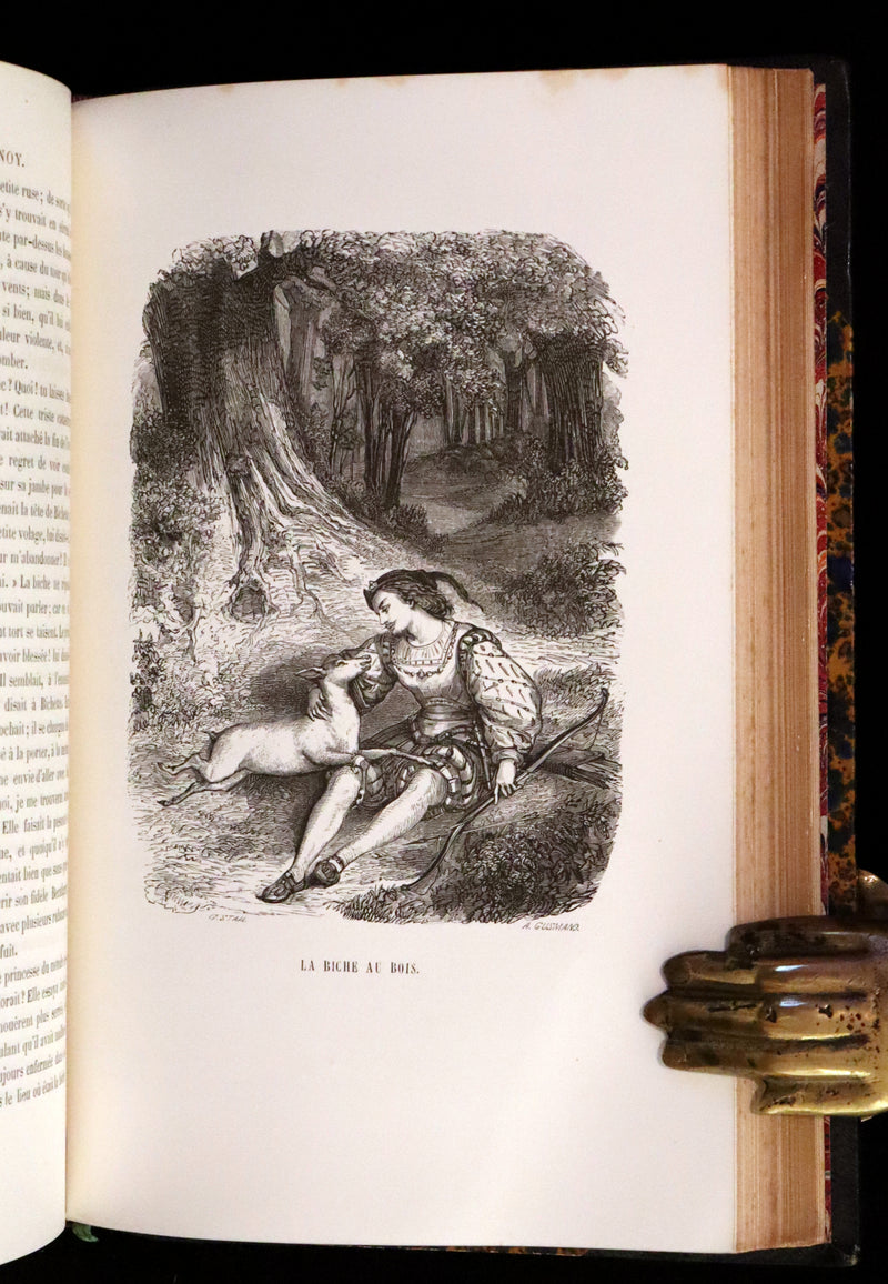 1870 Scarce French Book - Contes des Fees, Fairy Tales by Perrault, Mme d'Aulnoy, Hamilton, Mme Leprince de Beaumont.