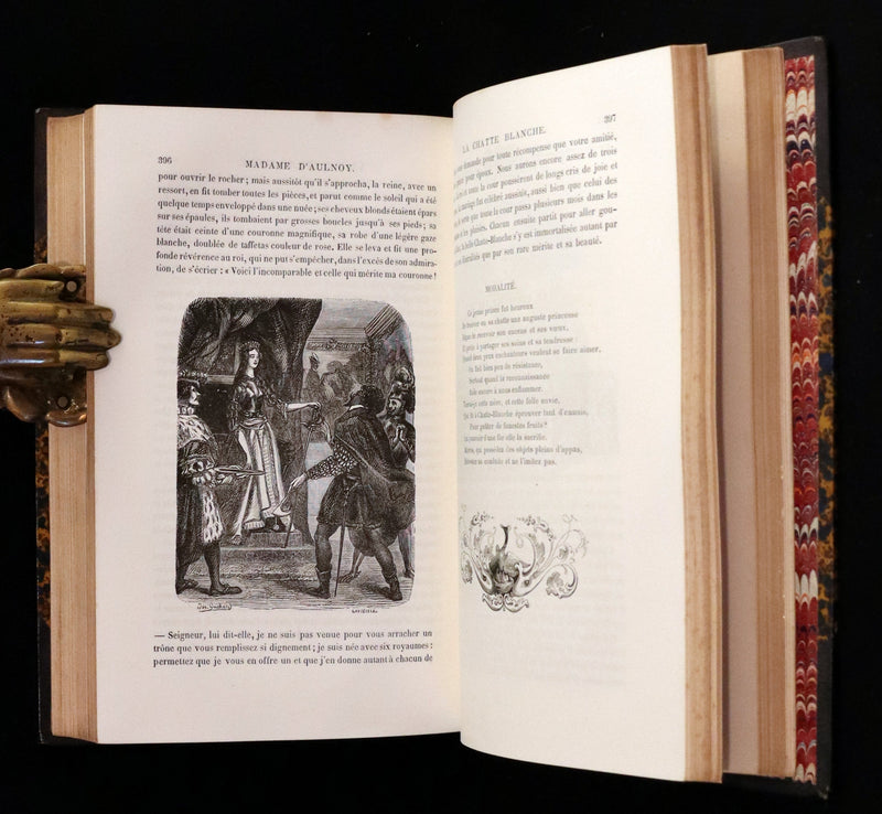 1870 Scarce French Book - Fairy Tales, Contes des Fees by Perrault, Mme d'Aulnoy, and others.