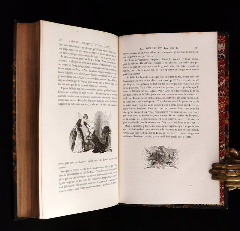 1870 Scarce French Book - Contes des Fees, Fairy Tales by Perrault, Mme d'Aulnoy, Hamilton, Mme Leprince de Beaumont.