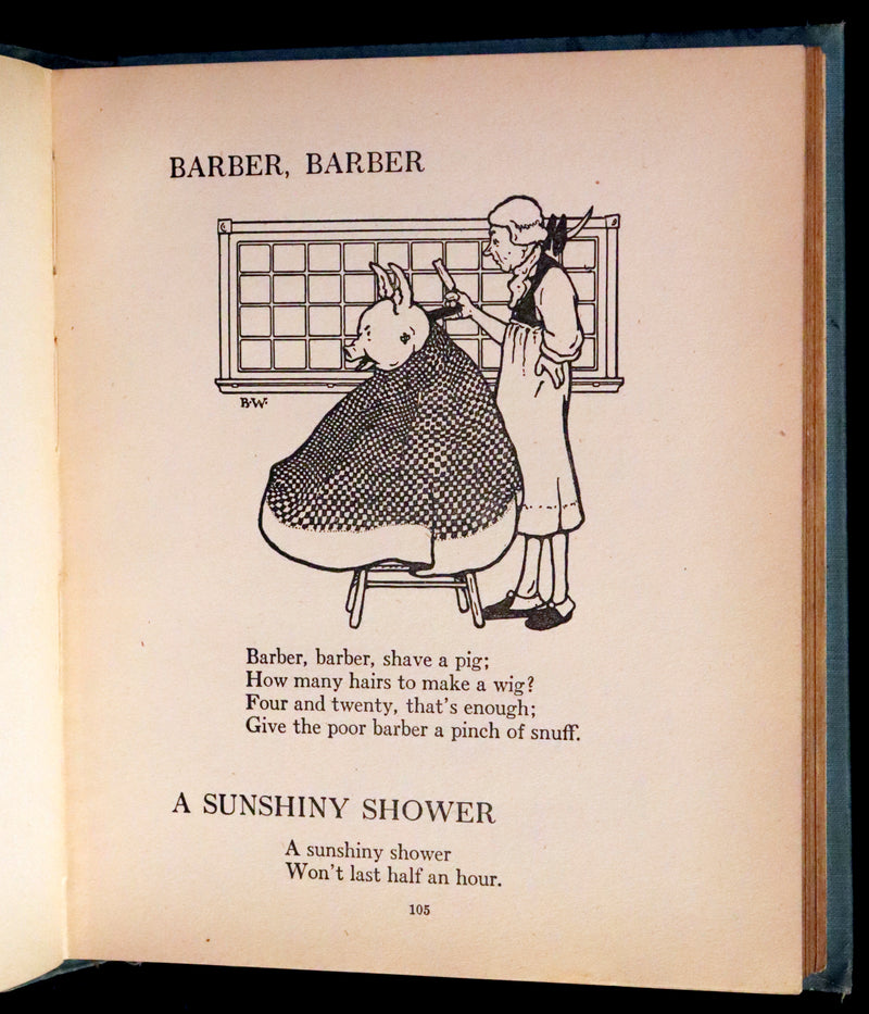 1915 Scarce First Edition - Complete Mother Goose Illustrated by H.B. Matthews and Buzz Ware.