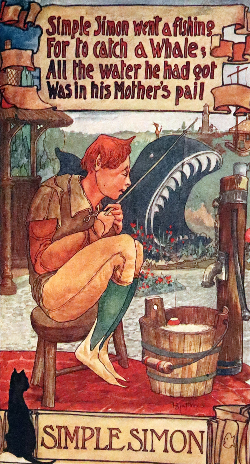 1915 Scarce First Edition - Complete Mother Goose Illustrated by H.B. Matthews and Buzz Ware.