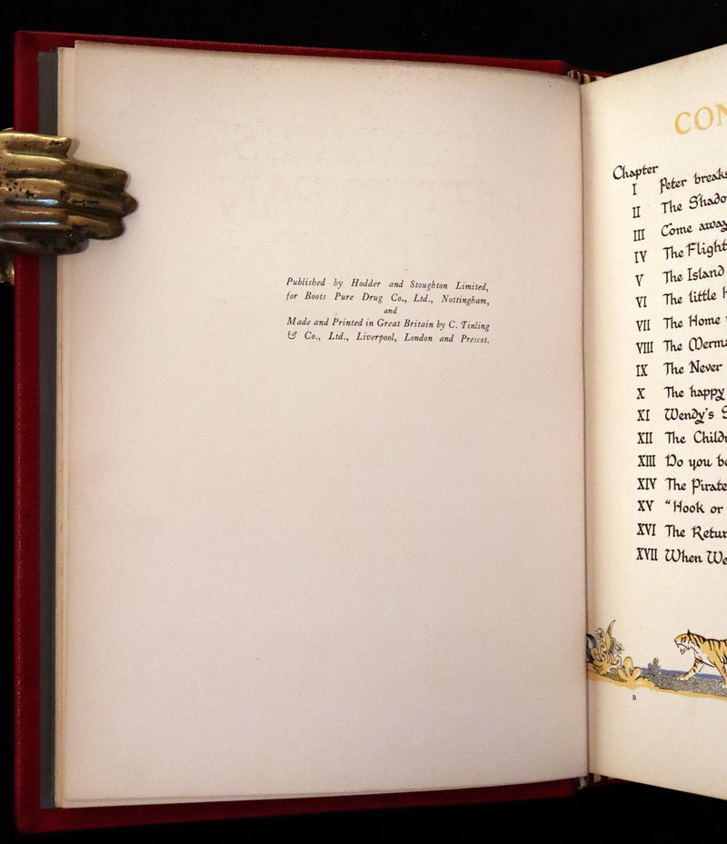 1931 Exquisite Book bound by P. Doyle - Peter Pan & Wendy. First Illustrated Edition by Gwynedd Hudson.