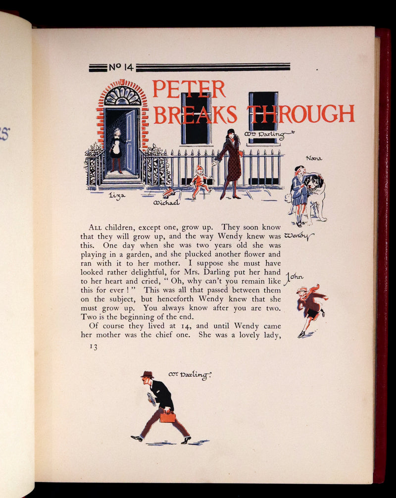 1931 Exquisite Book bound by P. Doyle - Peter Pan & Wendy. First Illustrated Edition by Gwynedd Hudson.