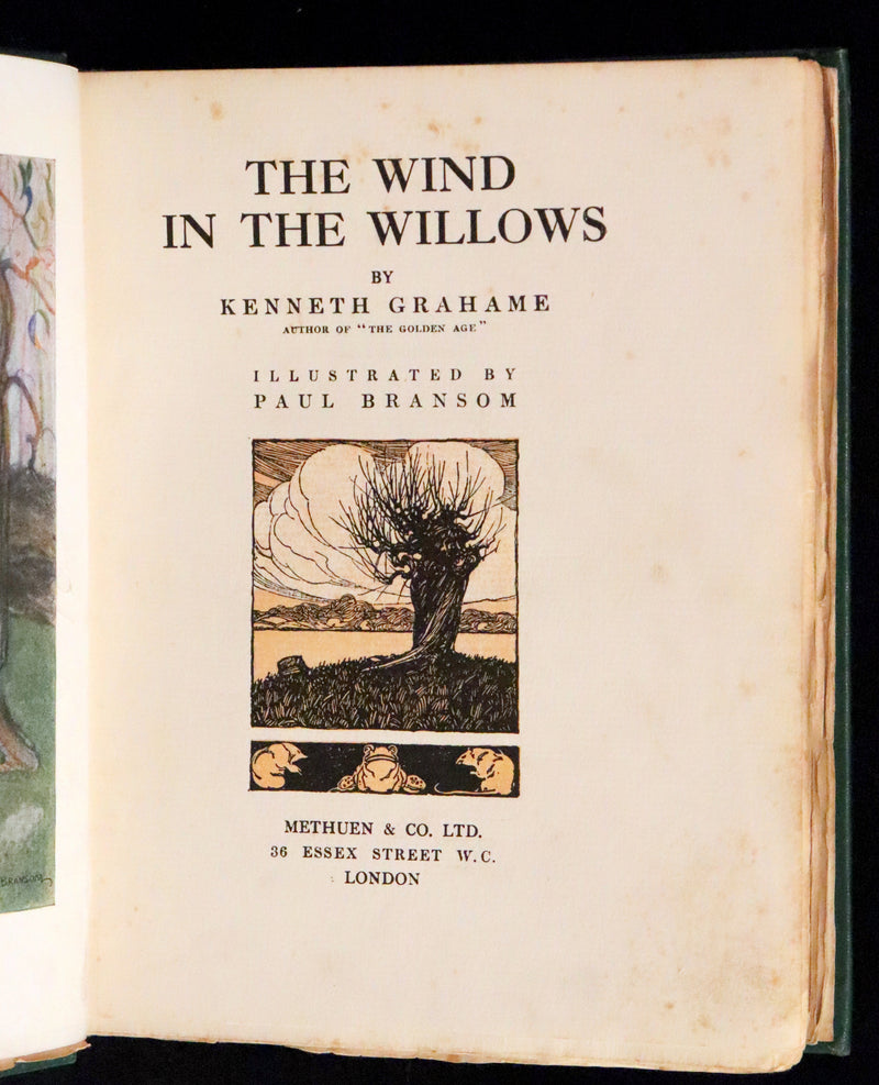 1913 First Edition illustrated by Paul BRANSOM - The WIND IN THE WILLOWS by K. Grahame.