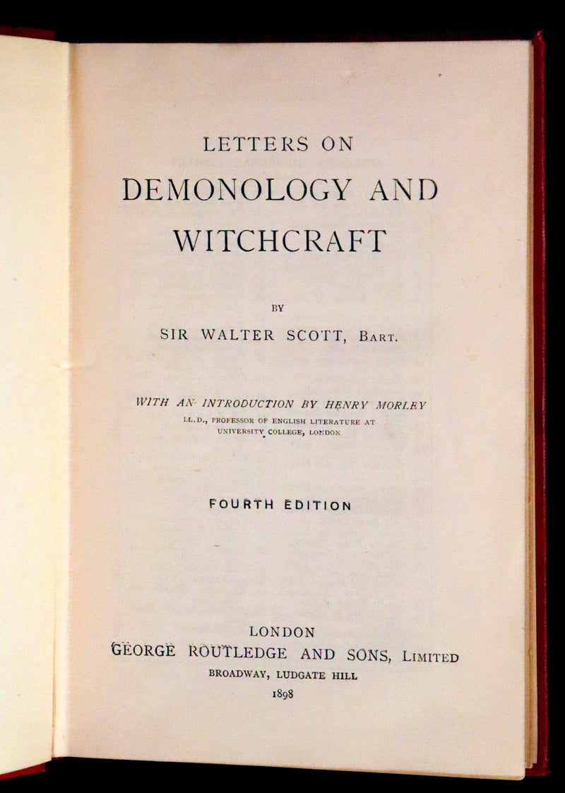 1898 Rare Edition - Letters on Demonology and Witchcraft - WITCHES & FAIRIES. Sir Walter Scott.