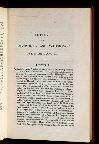 1898 Rare Edition - Letters on Demonology and Witchcraft - WITCHES & FAIRIES. Sir Walter Scott.