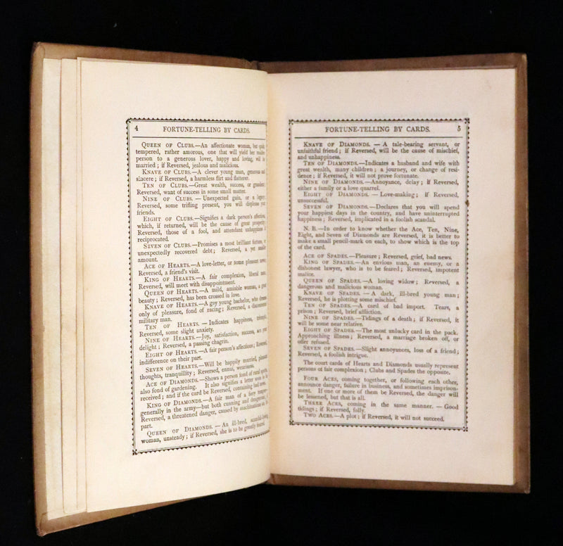 1900 Scarce Book - Fortune Telling by Cards: Weather Omens, The Oracle of Destiny, Chiromancy, Physiognomy.