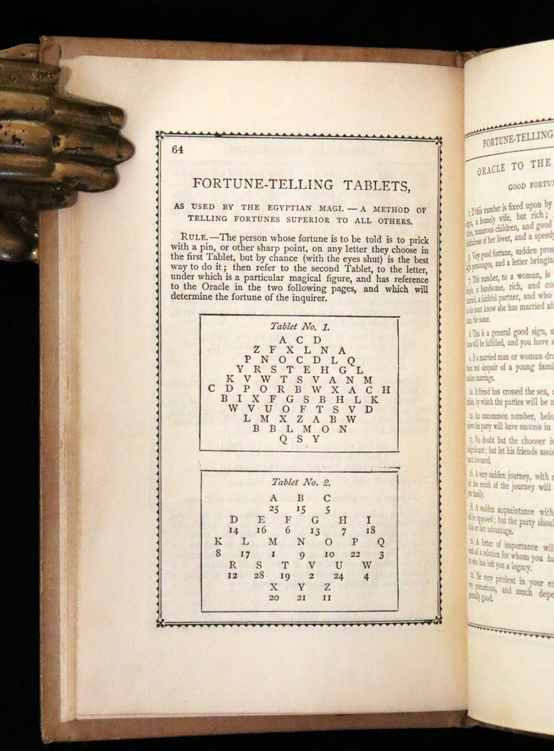 1900 Scarce Book - Fortune Telling by Cards: Weather Omens, The Oracle of Destiny, Chiromancy, Physiognomy.